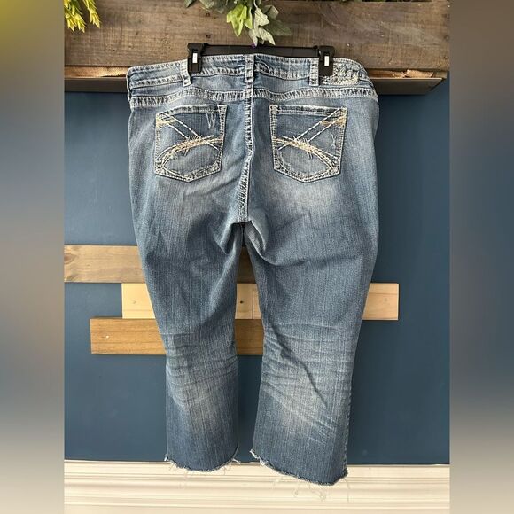 Silver Jeans Grunge Blue Tuesday Bootcut 40/24 Distressed - Picture 2 of 10